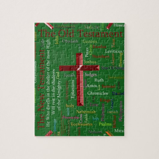 Puzzle Nuage de mots verts religieux (Vertical)