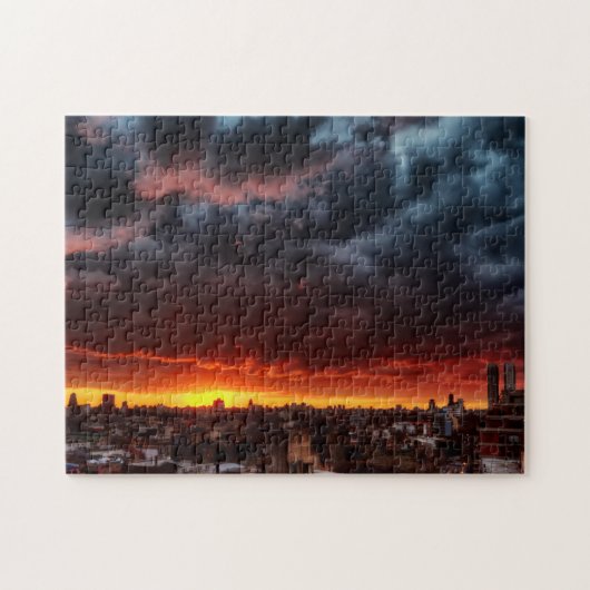 Puzzle Nuages, coucher du soleil et rouge (Horizontal)