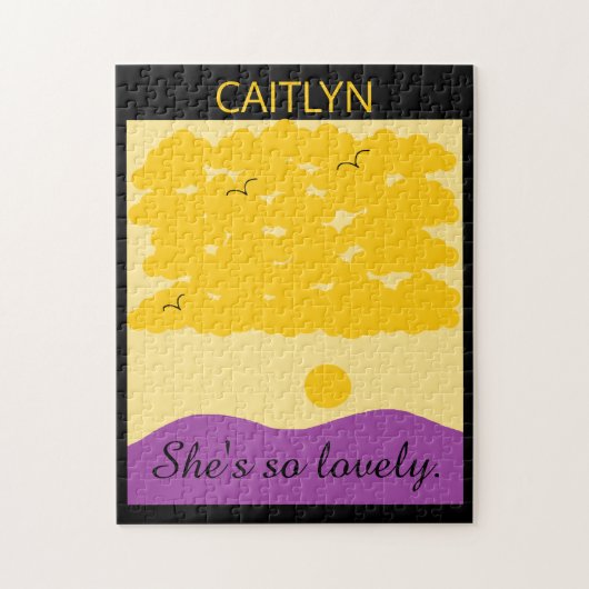 Puzzle Nuages de coucher de soleil sur les collines viole (Vertical)