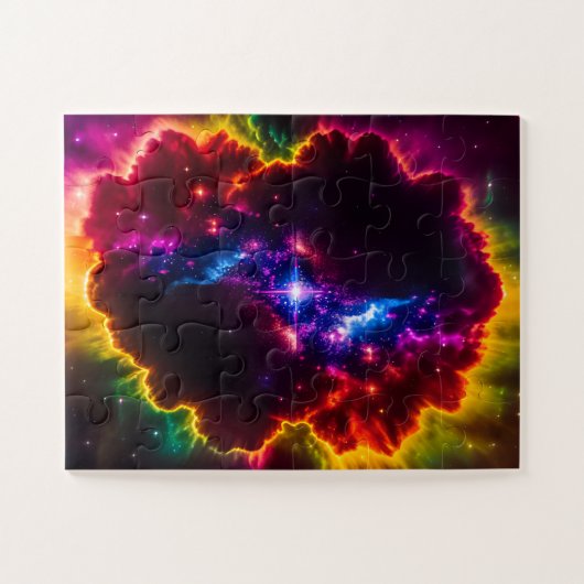 Puzzle Nuages de couleur Imaginaire avec étoile au centre (Horizontal)