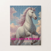 Puzzle Nuages de licorne blanche personnalisés (Vertical)