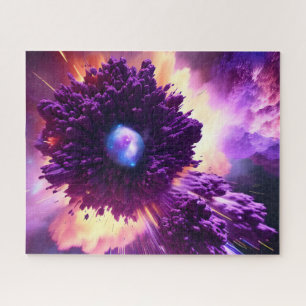 Puzzle Nuages de nébuleuse galactique violet dans l'espac