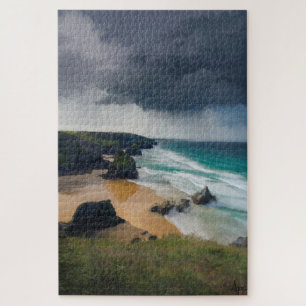 Puzzle Nuages de tempête sur les marches de Bedruthan Cor