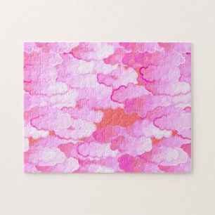 Puzzle Nuages japonais, Dawn, Orchid Pink et Coral Jig