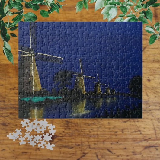 Puzzle Nuit à Kinderdijk