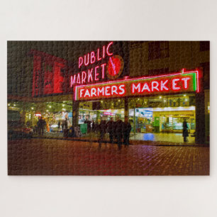 Puzzle Nuit au marché public de Seattle