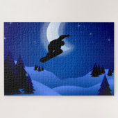 Puzzle Nuit cool Silhouette Snowboard Mountain (Horizontal)