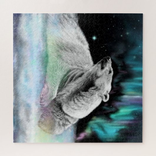 Puzzle Nuit de l'ours polaire - Peinture (Horizontal)