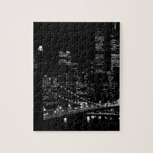 Puzzle Nuit de New York en noir et blanc (Vertical)
