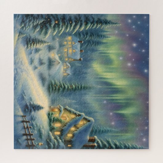 Puzzle Nuit de Noël magique dans la forêt sous les étoile (Horizontal)