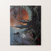 Puzzle Nuit d'Halloween foncé très effrayante avec lune (Vertical)