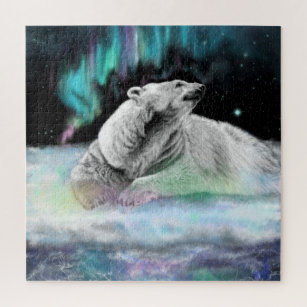 Puzzle Nuit d'ours polaire - Collection d'oeuvres d'art e
