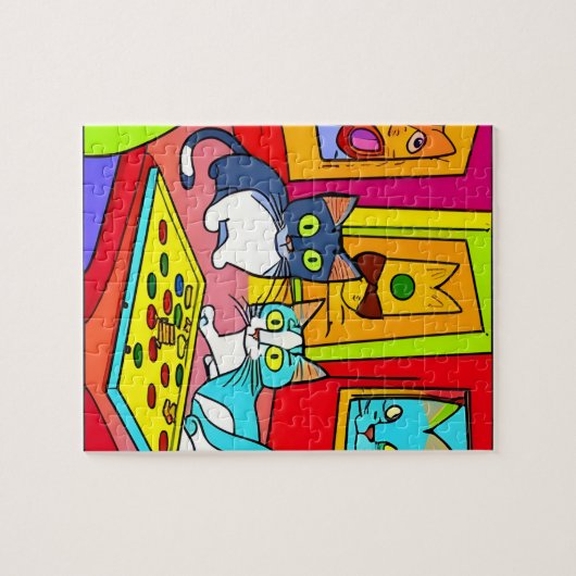 Puzzle Nuit du jeu de chat (Horizontal)