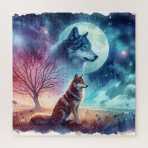 Puzzle Nuit Spirituelle des Loups au Clair de Lune