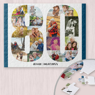 Puzzle Numéro 80 pour 80e anniversaire Collage de photos