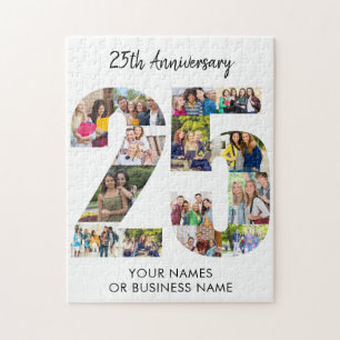 Puzzle Numéro du 25e anniversaire Collage de photos