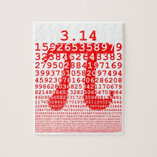 Puzzle Numéro rouge d'origine pi jour symbole mathématiqu (Vertical)