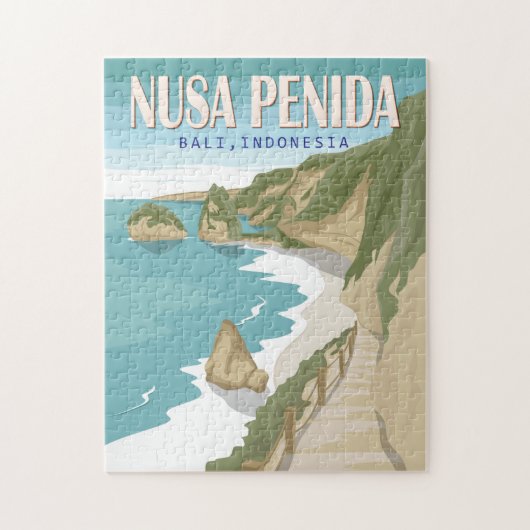 Puzzle Nusa Penida Beach Bali Indonésie Vintage (Vertical)