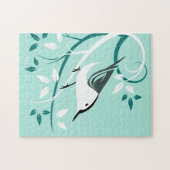 Puzzle Nuthatch stylisé dans l'arbre (Horizontal)
