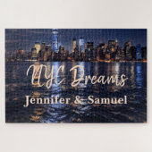 Puzzle NYC Dreams Romantic Skyline Couples Keepsake (Horizontal)
