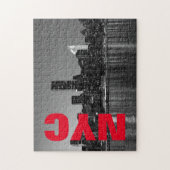 Puzzle NYC New York City Manhattan Nuit Noir Blanc (Vertical)
