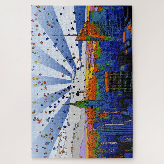 Puzzle NYC psychédélique : vue large Skyline ESB (Vertical)