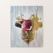 Puzzle Nymphe de forêt avec son loup (Vertical)