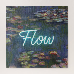 Puzzle Nymphéas Remix – Néon « FLOW » Art mural et Cadeau