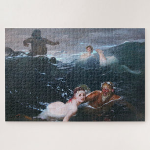 Puzzle Nymphes et Satyres Nager dans les vagues