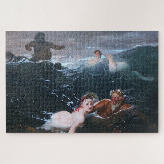 Puzzle Nymphes et Satyres Nager dans les vagues (Horizontal)