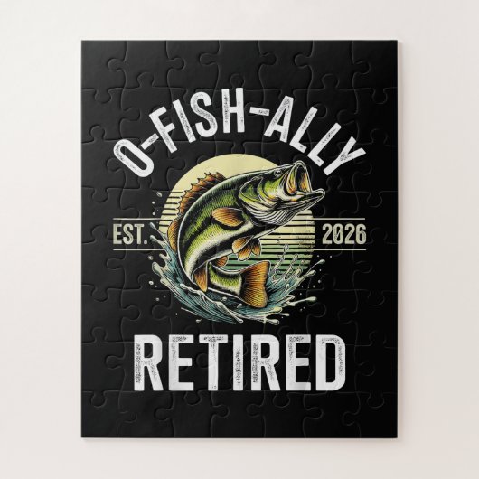 Puzzle O-Fish-Allement Retraité 2026 Pêcheur Pêche (Vertical)