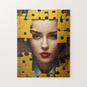 Puzzle O jigsaw como um ícone achatado e simétrico (Vertical)