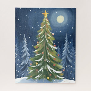 Puzzle Ô sapin de Noël Paysage hivernal enneigé merveil