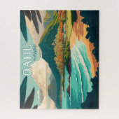 Puzzle Oahu Hawaii Beach Vintage Retro (Vertical)