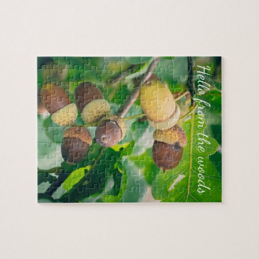 Puzzle Oak branches with acorns (Horizontal)