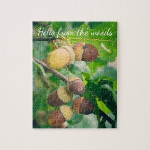 Puzzle Oak branches with acorns