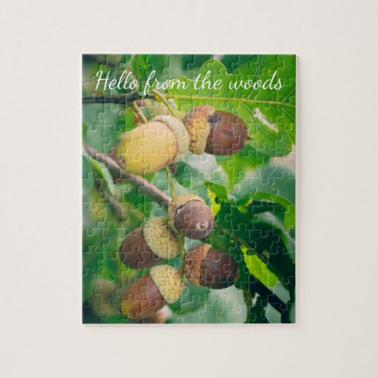 Puzzle Oak branches with acorns (Vertical)