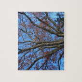 Puzzle Oak Tree in a Blue Autumn Sky - (Vertical)
