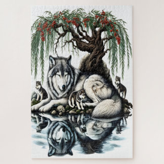 Puzzle Oasis de la famille des loups sereins dans la natu