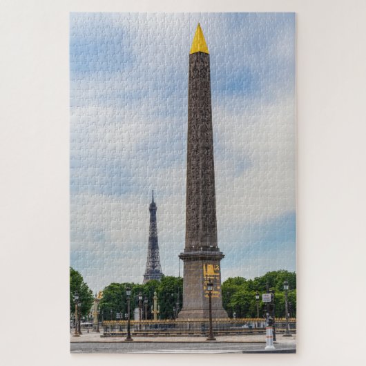 Puzzle Obelisk and Eiffel Tower from la Concorde - Paris (Vertical)