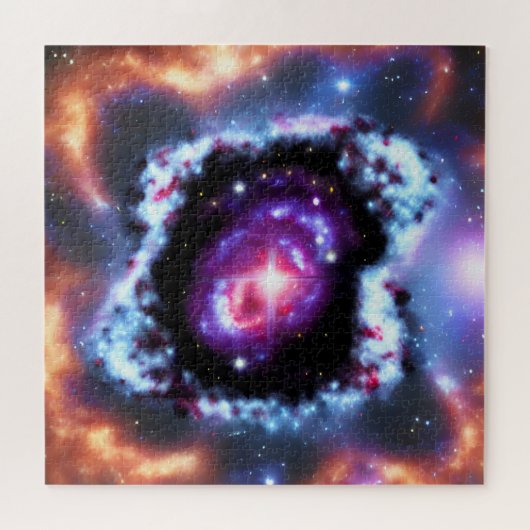 Puzzle Objets rose cosmique violet et bleu dans l'espace (Horizontal)