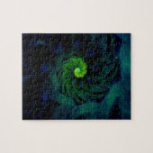 Puzzle Obscurité | Art fractal bleu et vert (Horizontal)