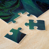 Puzzle Obscurité | Art fractal bleu et vert (Côté)
