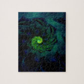 Puzzle Obscurité | Art fractal bleu et vert (Vertical)