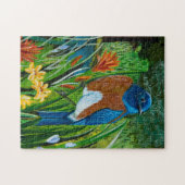 Puzzle occidental d'oiseau bleu (Horizontal)