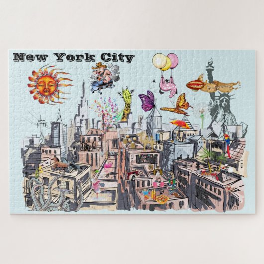 Puzzle Occupé New York City Surreal Pop Art (Horizontal)