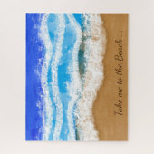 Puzzle Ocean Art, Vagues en mousse blanche sur une plage  (Vertical)