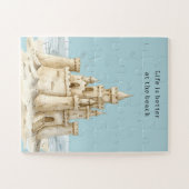 Puzzle Ocean Beach Birds Blue Sky Cream Sand Castle (Horizontal)