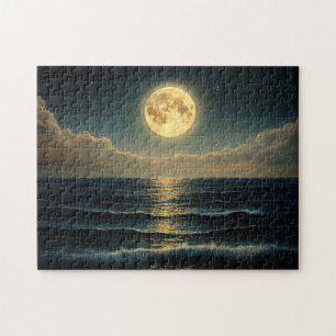 Puzzle Océan Calme Sous Plein Lune
