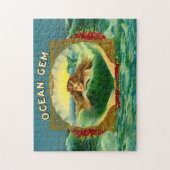 Puzzle Ocean Gem mermaid cigar label print (Vertical)